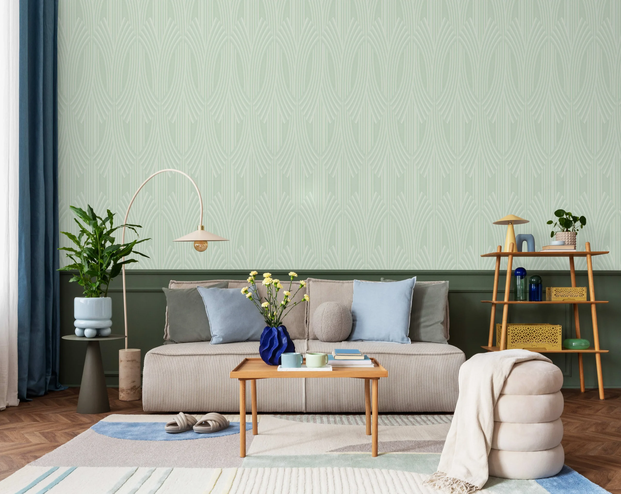 Green Embossed Wallpaper – Natural Elegance (24102-4)
